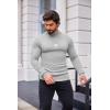 COOFANDY Mens Mock Turtleneck Slim Fit Pullover Sweater Casual Basic Knitted Thermal Sweaters(Light Grey)