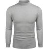 COOFANDY Mens Mock Turtleneck Slim Fit Pullover Sweater Casual Basic Knitted Thermal Sweaters(Light Grey)
