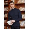 COOFANDY Mens Mock Turtleneck Slim Fit Pullover Sweater Casual Basic Knitted Thermal Sweaters(Navy Blue)