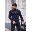 COOFANDY Mens Mock Turtleneck Slim Fit Pullover Sweater Casual Basic Knitted Thermal Sweaters(Navy Blue)