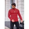 COOFANDY Mens Mock Turtleneck Slim Fit Pullover Sweater Casual Basic Knitted Thermal Sweaters(Red)