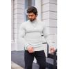 COOFANDY Mens Mock Turtleneck Slim Fit Pullover Sweater Casual Basic Knitted Thermal Sweaters(White)