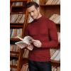 COOFANDY Mens Mock Turtleneck Slim Fit Pullover Sweater Casual Basic Knitted Thermal Sweaters(Wine Red)