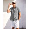 COOFANDY Men’s Short Sleeve Button Down Shirt Casual Summer Beach Shirts Vacation Wedding Shirt with Pocket(Ashen Gray)