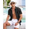 COOFANDY Men’s Short Sleeve Button Down Shirt Casual Summer Beach Shirts Vacation Wedding Shirt with Pocket(Black)