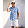 COOFANDY Men’s Short Sleeve Button Down Shirt Casual Summer Beach Shirts Vacation Wedding Shirt with Pocket(Blue)