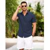 COOFANDY Men’s Short Sleeve Button Down Shirt Casual Summer Beach Shirts Vacation Wedding Shirt with Pocket(Indigo)