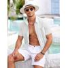 COOFANDY Men’s Short Sleeve Button Down Shirt Casual Summer Beach Shirts Vacation Wedding Shirt with Pocket(White)