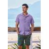 COOFANDY Men’s Short Sleeve Casual Button Down Shirts Textured Summer Beach Shirt with Pocket(Light Purple)