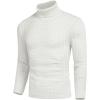 COOFANDY Men’s Slim Fit Turtleneck Sweater Casual Knitted Twisted Pullover Solid Sweaters(A-white)