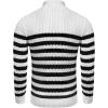 COOFANDY Men’s Slim Fit Turtleneck Sweater Casual Knitted Twisted Pullover Solid Sweaters(Black/White Stripes)