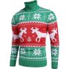 COOFANDY Men’s Slim Fit Turtleneck Sweater Casual Knitted Twisted Pullover Solid Sweaters(Christmas Green)