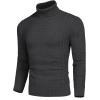 COOFANDY Men’s Slim Fit Turtleneck Sweater Casual Knitted Twisted Pullover Solid Sweaters(Dark Gray)