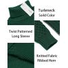 COOFANDY Men’s Slim Fit Turtleneck Sweater Casual Knitted Twisted Pullover Solid Sweaters(Green)