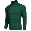 COOFANDY Men’s Slim Fit Turtleneck Sweater Casual Knitted Twisted Pullover Solid Sweaters(Green)
