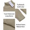 COOFANDY Men’s Slim Fit Turtleneck Sweater Casual Knitted Twisted Pullover Solid Sweaters(Khaki)