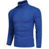 COOFANDY Men’s Slim Fit Turtleneck Sweater Casual Knitted Twisted Pullover Solid Sweaters(Royal Blue)