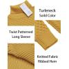 COOFANDY Men’s Slim Fit Turtleneck Sweater Casual Knitted Twisted Pullover Solid Sweaters(Yellow)