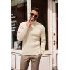 COOFANDY Men’s Slim Fit Turtleneck Sweater Casual Pullover Sweater Lightweight Ribbed Sweater(Beige)