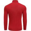COOFANDY Men’s Slim Fit Turtleneck Sweater Casual Pullover Sweater Lightweight Ribbed Sweater(Fired Red)