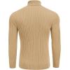 COOFANDY Men’s Slim Fit Turtleneck Sweater Casual Pullover Sweater Lightweight Ribbed Sweater(Light Khaki)