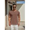 COOFANDY Men’s T Shirts Short Sleeve Classic V Neck T-Shirt Casual Summer Basic Tee Shirt(Brown)