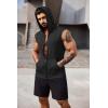 COOFANDY Men’s Workout Hooded Tank Tops 2 Pack Zip Up Sleeveless Gym Shirts Muscle Cut Off T Shirt Bodybuilding Hoodies(Black)