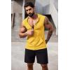 COOFANDY Men’s Workout Hooded Tank Tops 2 Pack Zip Up Sleeveless Gym Shirts Muscle Cut Off T Shirt Bodybuilding Hoodies(Yellow)