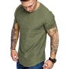 COOFANDY Men Muscle Workout T Shirt Gym Bodybuilding Active Short Sleeve Tee Top Black(One Piece- Army Green)