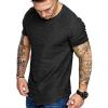 COOFANDY Men Muscle Workout T Shirt Gym Bodybuilding Active Short Sleeve Tee Top Black(One Piece- Black)