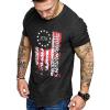 COOFANDY Men Muscle Workout T Shirt Gym Bodybuilding Active Short Sleeve Tee Top Black(One Piece- Black Usa Flag)