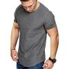 COOFANDY Men Muscle Workout T Shirt Gym Bodybuilding Active Short Sleeve Tee Top Black(One Piece- Grey)