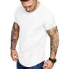 COOFANDY Men Muscle Workout T Shirt Gym Bodybuilding Active Short Sleeve Tee Top Black(One Piece- White)