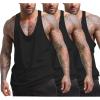 COOFANDY Men’s 3 Pack Tank Tops Gym Workout Shirt Y-Back Sleeveless Muscle Fitness Bodybuilding Tank Shirts(Black/Black/Black)