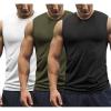 COOFANDY Men’s 3 Pack Workout Tank Tops Gym Muscle Tee Bodybuilding Fitness Sleeveless T Shirts(White/Army Green/Black)