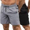 COOFANDY Mens Athletic Shorts 7 Inch Quick Dry Breathable Lightweight Gym Workout Shorts with Pockets(01-black/Grey)