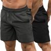 COOFANDY Mens Athletic Shorts 7 Inch Quick Dry Breathable Lightweight Gym Workout Shorts with Pockets(Black/Dark Grey)