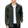 COOFANDY Men’s Corduroy Shirt Casual Shacket Long Sleeve Button Down Lightweight Jacket(Army Green)