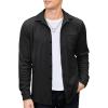 COOFANDY Men’s Corduroy Shirt Casual Shacket Long Sleeve Button Down Lightweight Jacket(Black)