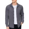 COOFANDY Men’s Corduroy Shirt Casual Shacket Long Sleeve Button Down Lightweight Jacket(Pageant Blue)