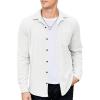 COOFANDY Men’s Corduroy Shirt Casual Shacket Long Sleeve Button Down Lightweight Jacket(White)