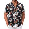 COOFANDY Men’s Hawaiian Floral Shirts Short Sleeve Button Down Shirts Tropical Summer Beach Shirts(Floral Pineapple-black)