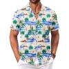 COOFANDY Men’s Hawaiian Floral Shirts Short Sleeve Button Down Shirts Tropical Summer Beach Shirts(Tropiccal Islan-beige)
