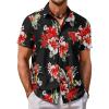 COOFANDY Mens Hawaiian Shirt Short Sleeve Button Down Shirt Tropical Summer Beach Shirt(Animal-parrot)