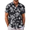 COOFANDY Mens Hawaiian Shirt Short Sleeve Button Down Shirt Tropical Summer Beach Shirt(Ukulele-black)