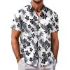 COOFANDY Mens Hawaiian Shirt Short Sleeve Button Down Shirt Tropical Summer Beach Shirt(Ukulele-white)