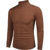 COOFANDY Mens Mock Turtleneck Slim Fit Pullover Sweater Casual Basic Knitted Thermal Sweaters(Brown1)