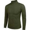 COOFANDY Mens Mock Turtleneck Slim Fit Pullover Sweater Casual Basic Knitted Thermal Sweaters(Deep Army Green)