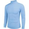 COOFANDY Mens Mock Turtleneck Slim Fit Pullover Sweater Casual Basic Knitted Thermal Sweaters(Light Blue)
