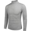 COOFANDY Mens Mock Turtleneck Slim Fit Pullover Sweater Casual Basic Knitted Thermal Sweaters(Light Grey)